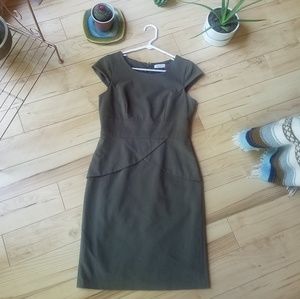 Calvin Klein olive short sleeved dress